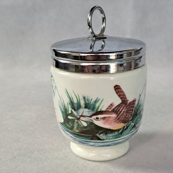 Vtg Royal Worcester England Wren & Finch Birds Large Double Egg Coddler - Picture 5 of 13